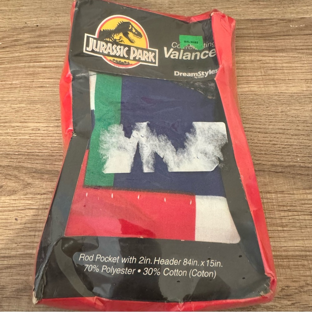 Vintage Jurassic Park Valance Curtains NIB - Picture 3 of 3